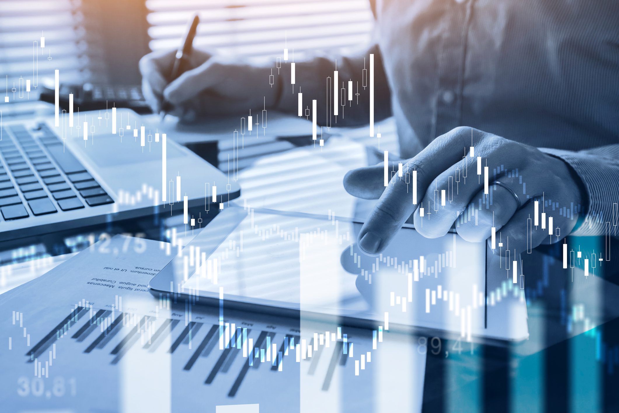 Financial background, money and finance concept with charts